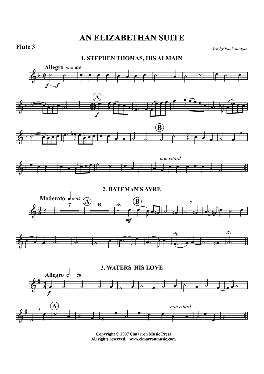 An Elizabethan Suite - Flute 3