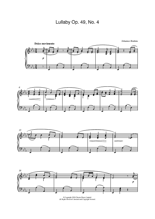 Lullaby Op. 49, No. 4