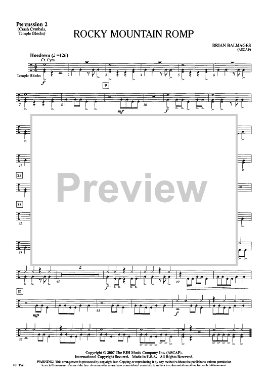 Rocky Mountain Romp - Percussion 2