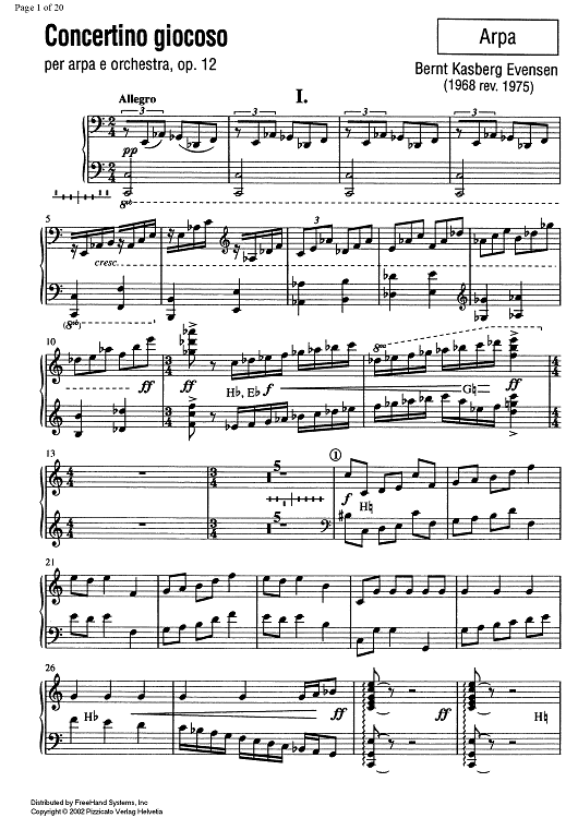 Concertino giocoso Op. 12 - Harp