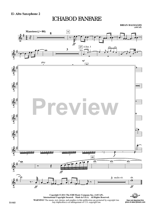 Ichabod Fanfare - Eb Alto Sax 2