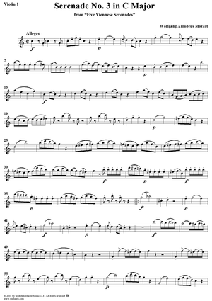 Serenade No. 3 in C Major from "Five Viennese Serenades" - Violin 1