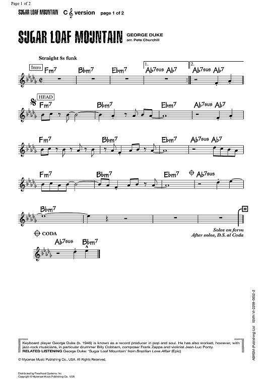 Sugar Loaf Mountain - C Instruments