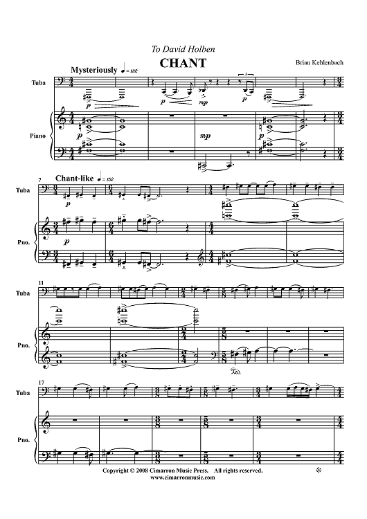 Chant - Piano Score