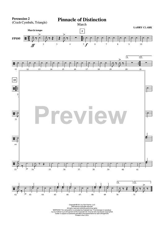 Pinnacle of Distinction (March) - Percussion 2