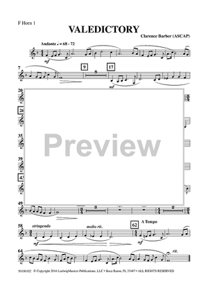 Valedictory - Horn 1 in F