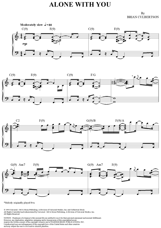 Through The Years Piano Sheet Music — brian culbertson