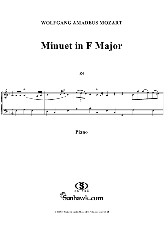 Minuet in F Major, K4