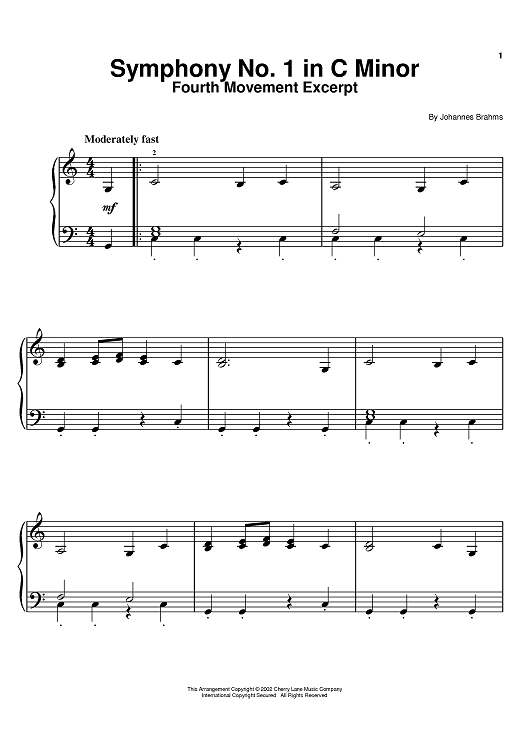 Symphony No. 1 in C Minor, Fourth Movement Excerpt