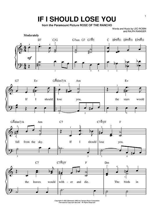 Losing Interest Sheet music for Piano (Solo) Easy