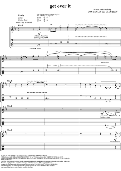 Get Over It Sheet Music | Eagles | Guitar Tab
