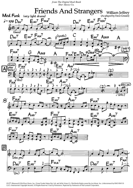 Friends And Strangers - C Instruments" Sheet Music for Lead Sheet -  Sheet Music Now