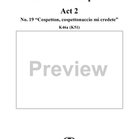 "Cospetton, cospettonaccio mi credete", No. 19 from "La Finta Semplice", Act 2, K46a (K51) - Full Score