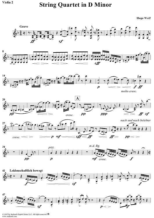 String Quartet in D Minor - Violin 2