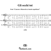 Gli occhi toi, from "Canzone villanesche al modo napolitano"