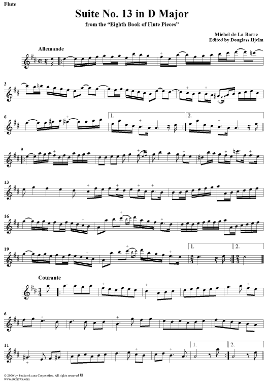 Suite No. 13 in D Major - Flute