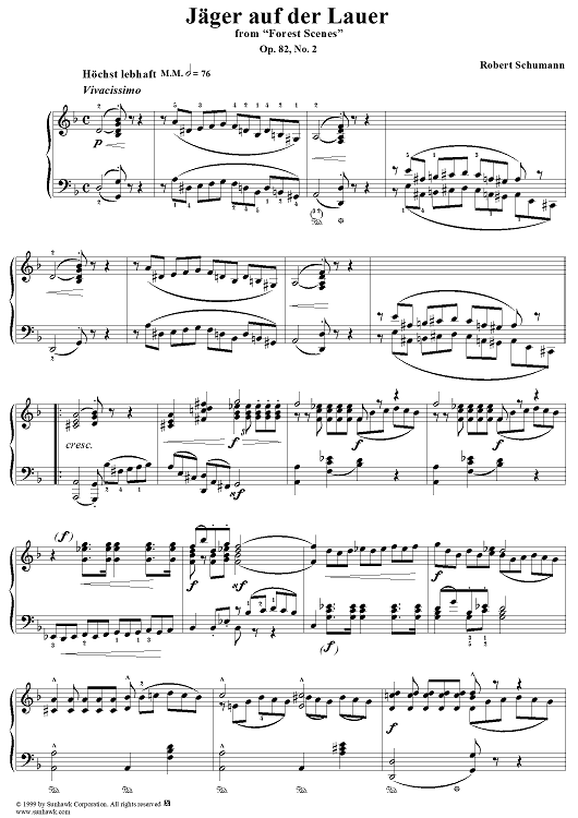 Waldszenen, Op. 82, No. 2 Jäger auf der Lauer