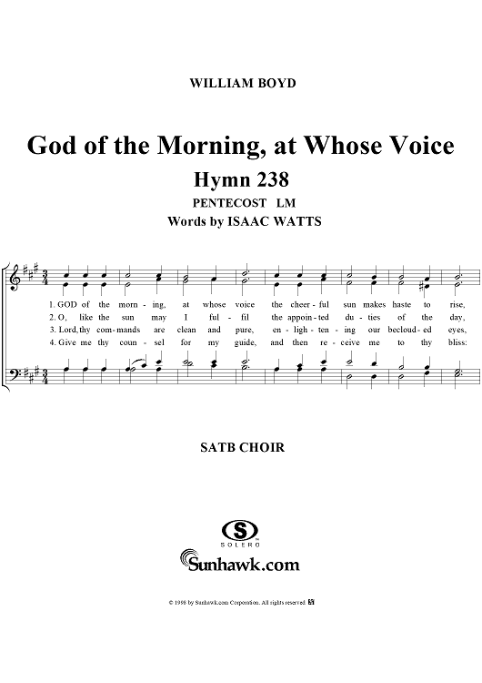 God of the Morning, at Whose Voice