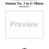 Sonata No. 3 in G Minor, Movement 2 - Piano Score