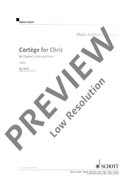 Cortège for Chris - Score and Parts