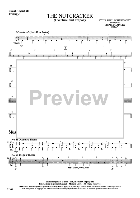 The Nutcracker (Overture and Trepak) - Crash Cymbal & Triangle