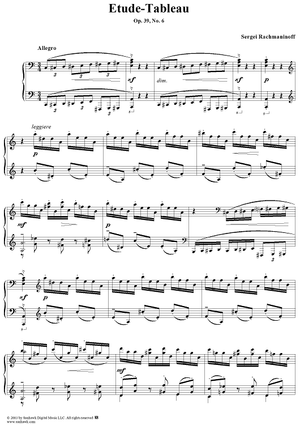 Etude-Tableau in A Minor, Op. 39, No. 6