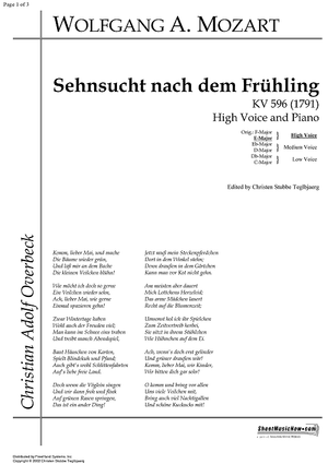 Sehnsucht nach dem Frühling KV596