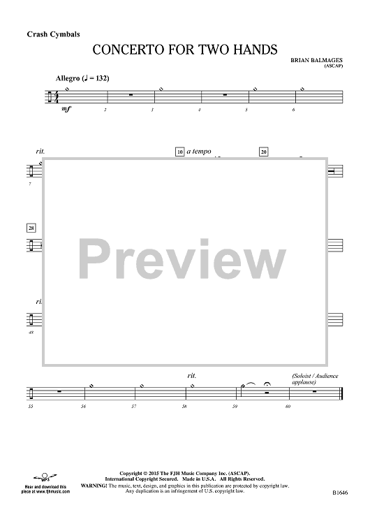 Concerto for Two Hands - Crash Cymbals