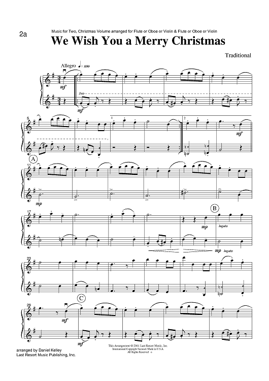 we wish you a merry christmas violin sheet music