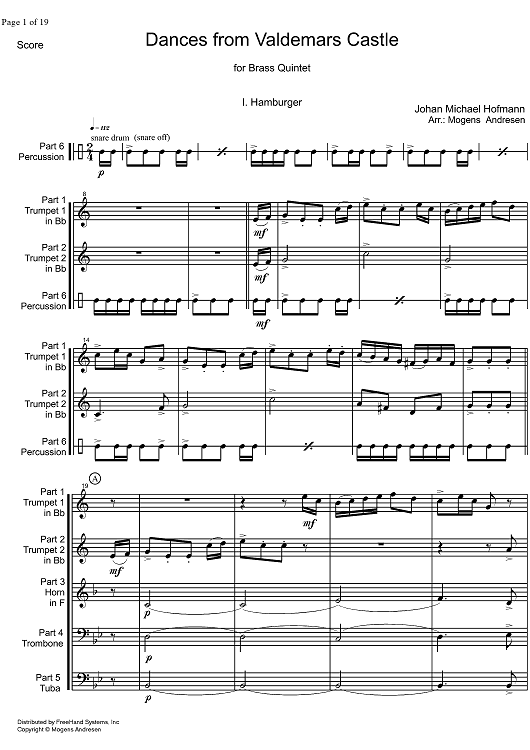 Dances from Valdemars Castle - Score