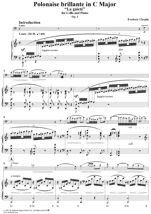 Introduction/Polonaise, Op. 3 - Piano Score