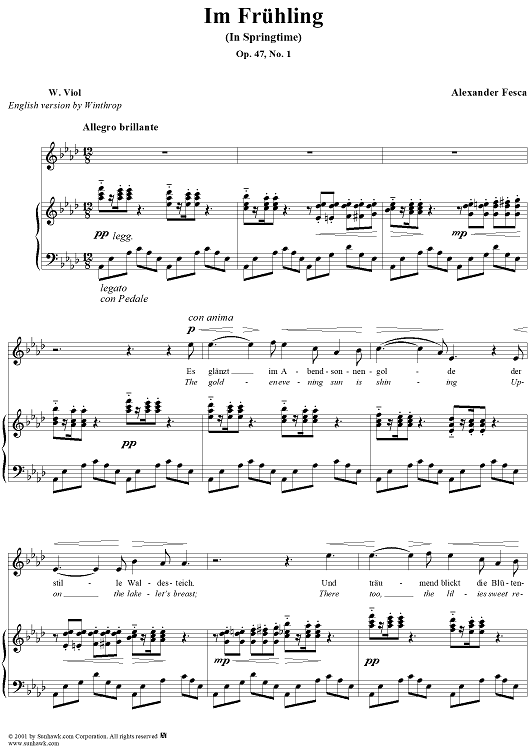 Im Frühling (In Springtime), Op. 47, No. 1