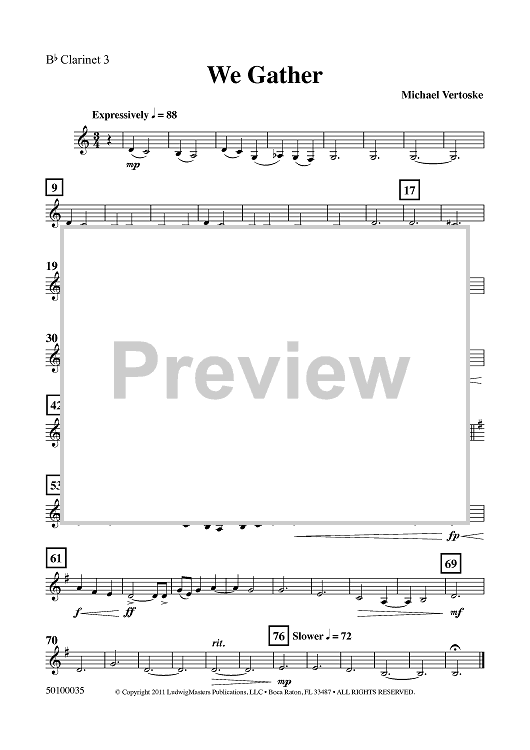 We Gather - Bb Clarinet 3