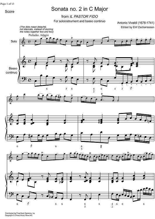 Sonata No. 2 C Major - Score