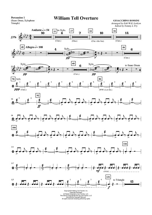 William Tell Overture - Percussion 1