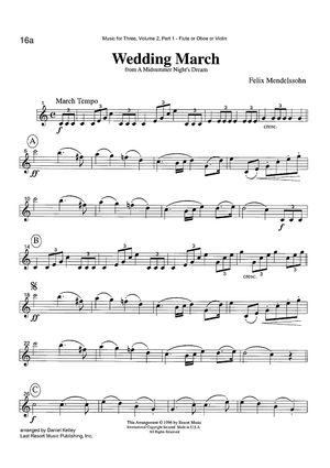 Wedding March - from A Midsummer Night's Dream - Part 1 Flute, Oboe or Violin