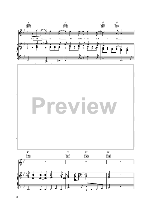 The Lovely Linda Sheet Music By Paul Mccartney For Piano Vocal Chords