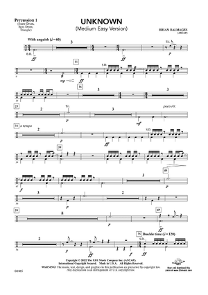 Unknown (Medium Easy Version) - Percussion 1