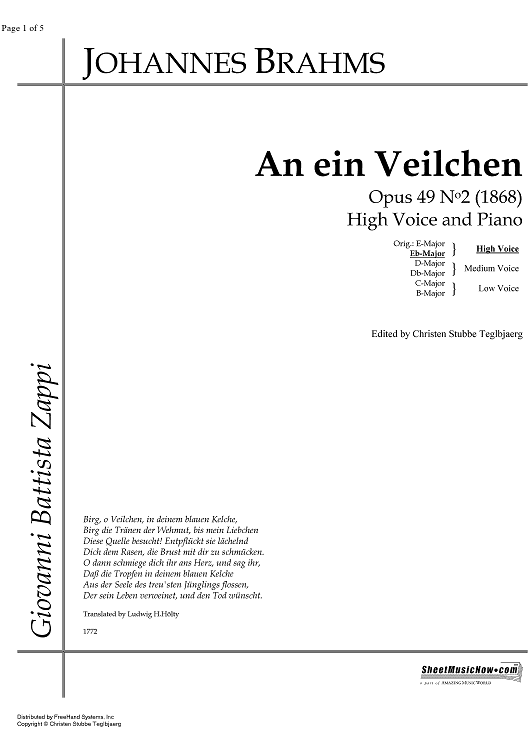 An ein Veilchen Op.49 No. 2