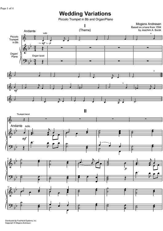 Wedding Variations - Score