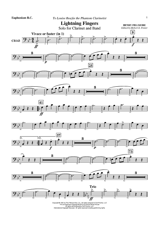 Lightning Fingers - Solo for Clarinet and Band - Euphonium BC