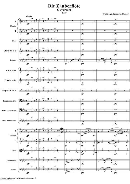 Overture from opera "Die Zauberflöte", K620 - Full Score