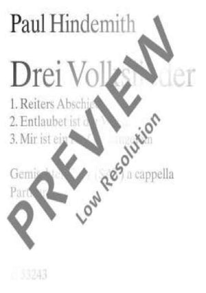 Drei Volkslieder - Choral Score