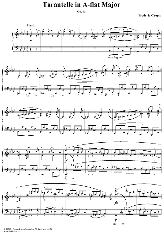 Tarantelle in A-flat Major, Op. 43, B139