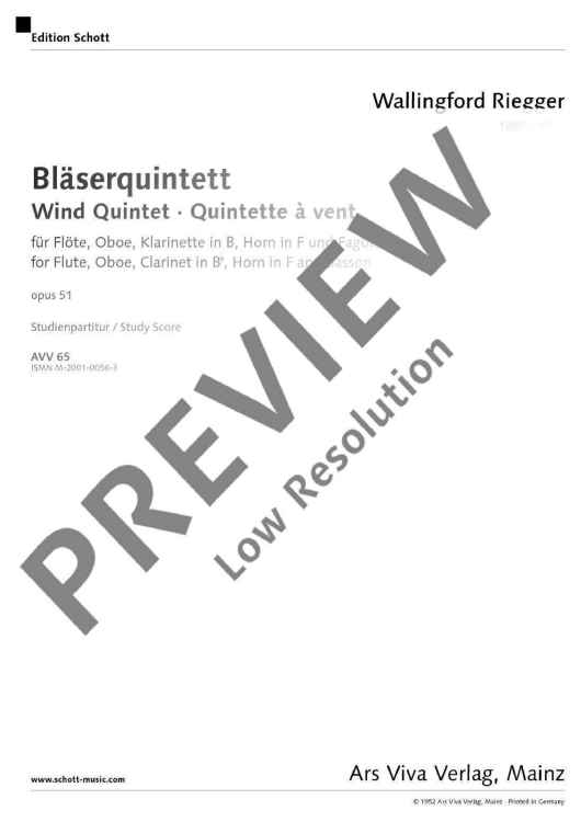 Wind Quintet - Full Score