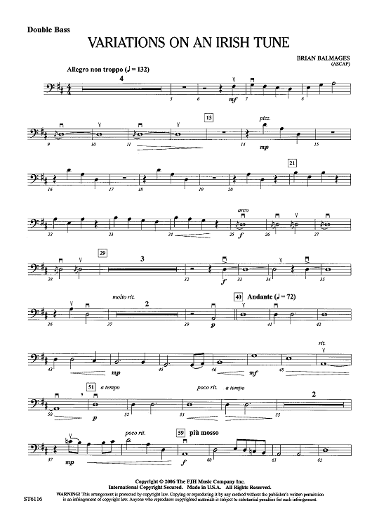 Variations on an Irish Tune - Double Bass