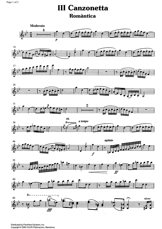 Canzonetta No. 3 - Romàntica - Violin