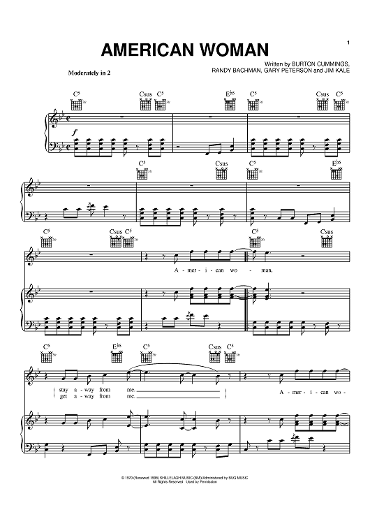 Woman sheet music for voice, piano or guitar (PDF) v2