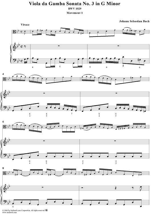 Sonata No. 3 in G Minor, Movement 1 - Piano Score