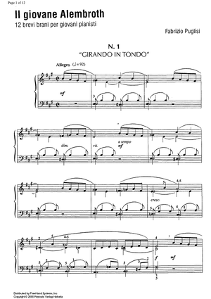 Il giovane Alembroth - 12 short pieces for young pianists